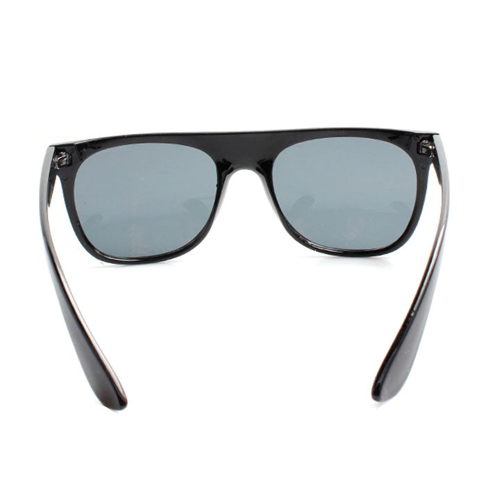 Black Wayfarer Flat Top Sunglasses with Black Lense