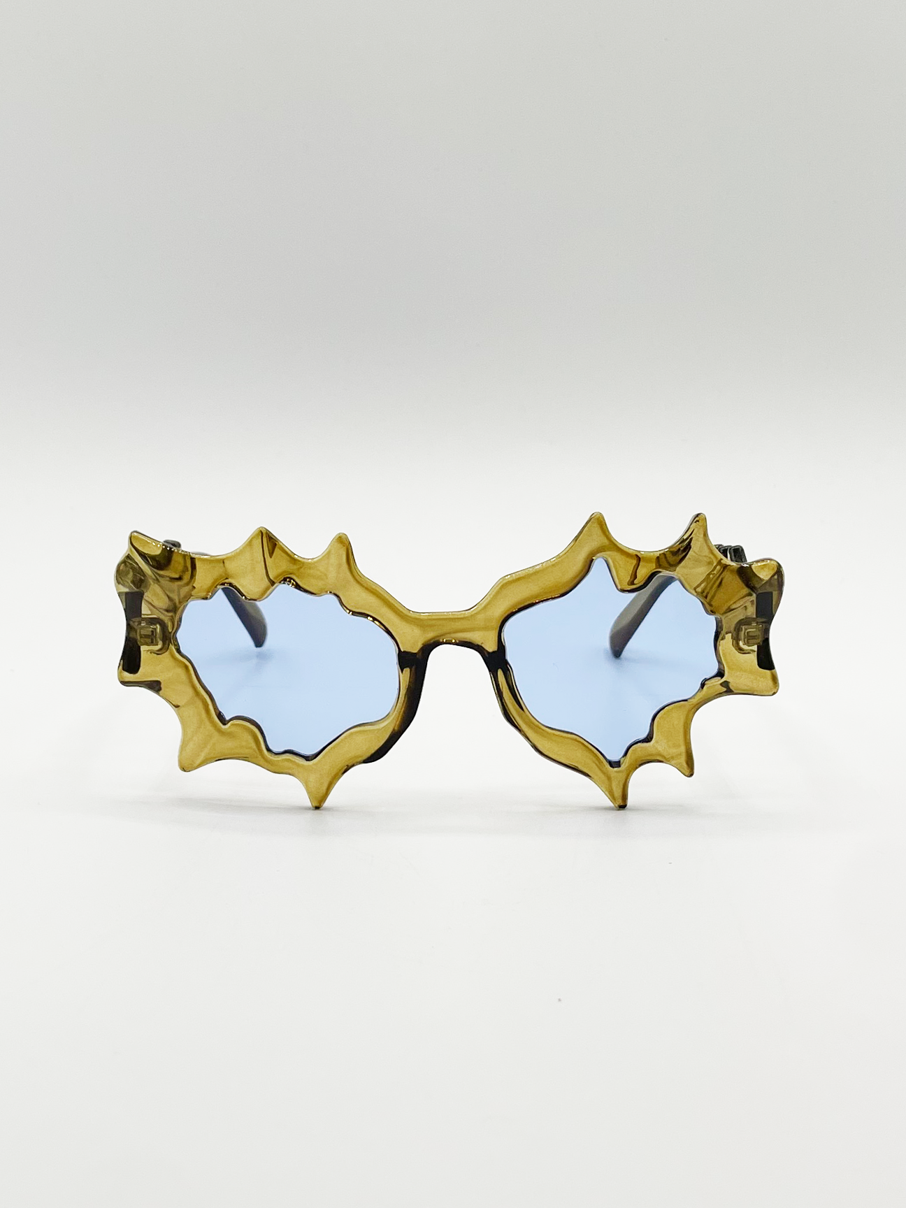 Y2K Irregular Novelty Sunglasses in Brown