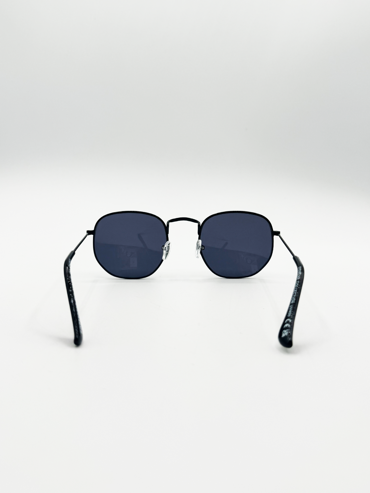 Hexagon Round Aviator Sunglasses in Black