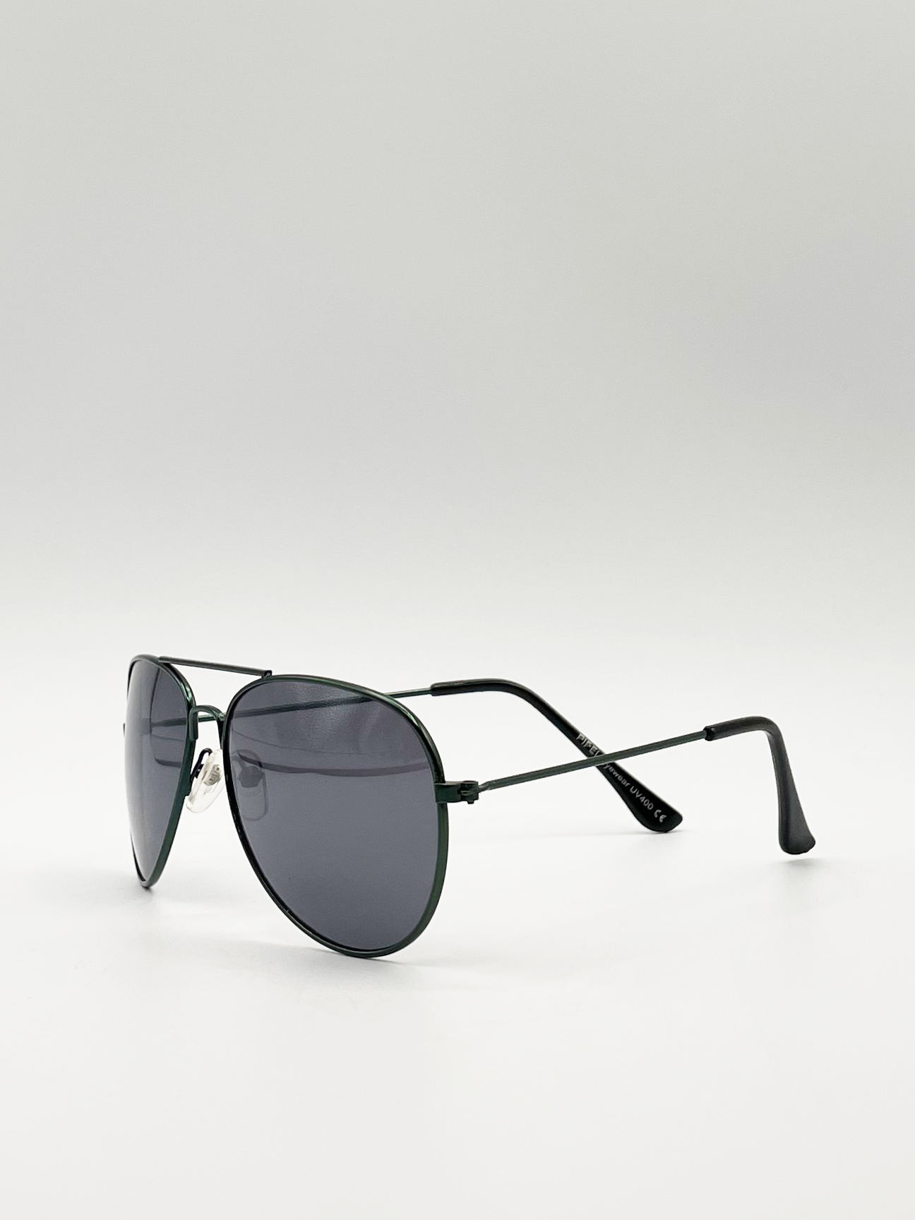 Kids Bottle Green Aviator Style Sunglasses