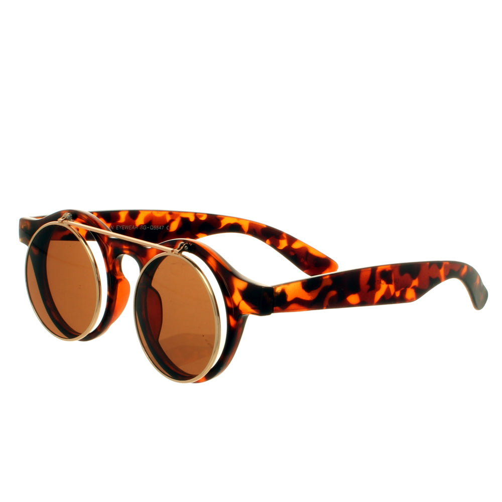 Brown Tortoise Flip Lense Sunglasses
