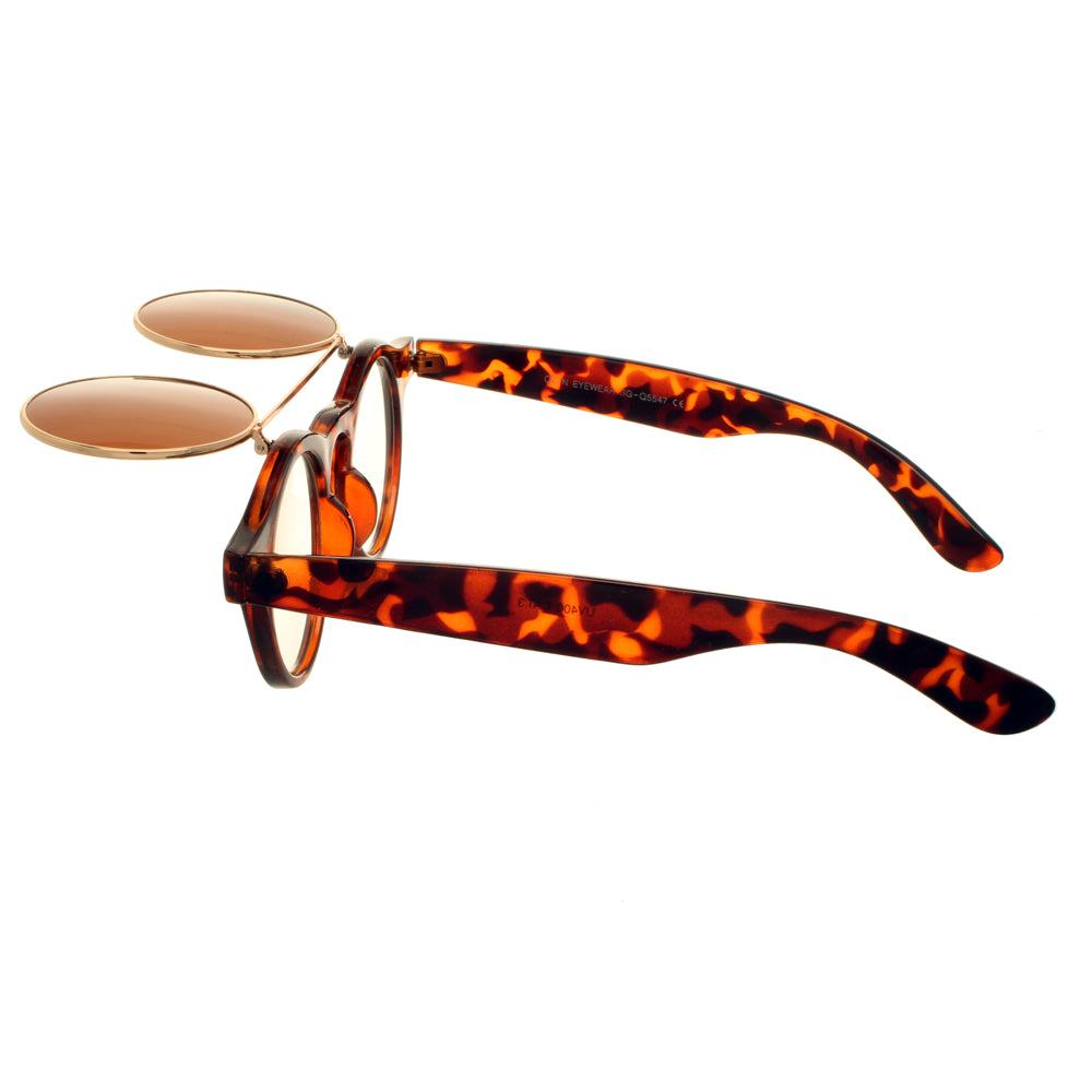 Brown Tortoise Flip Lense Sunglasses