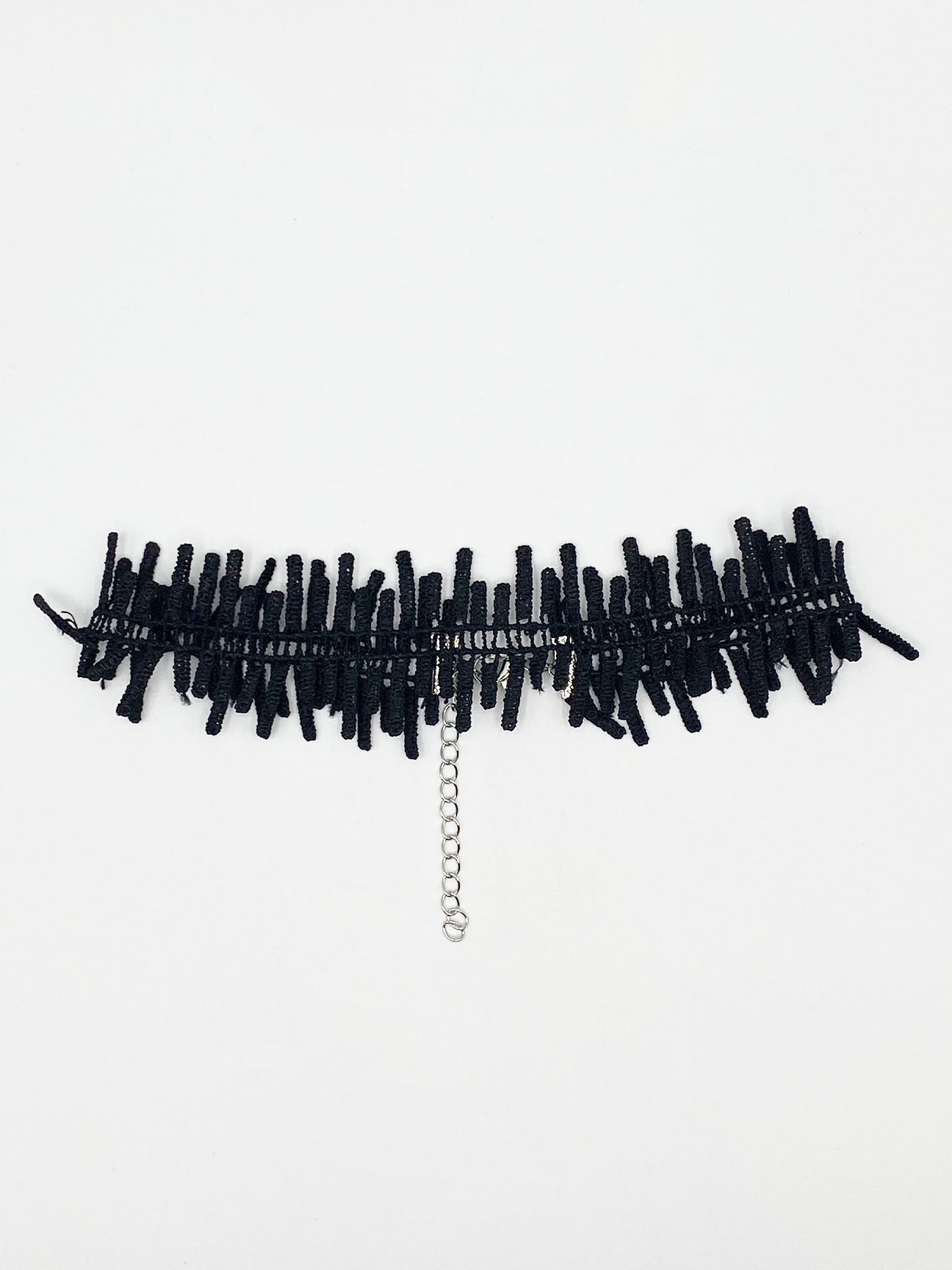 Black Corded Zig Zag Ladder Effect Choker