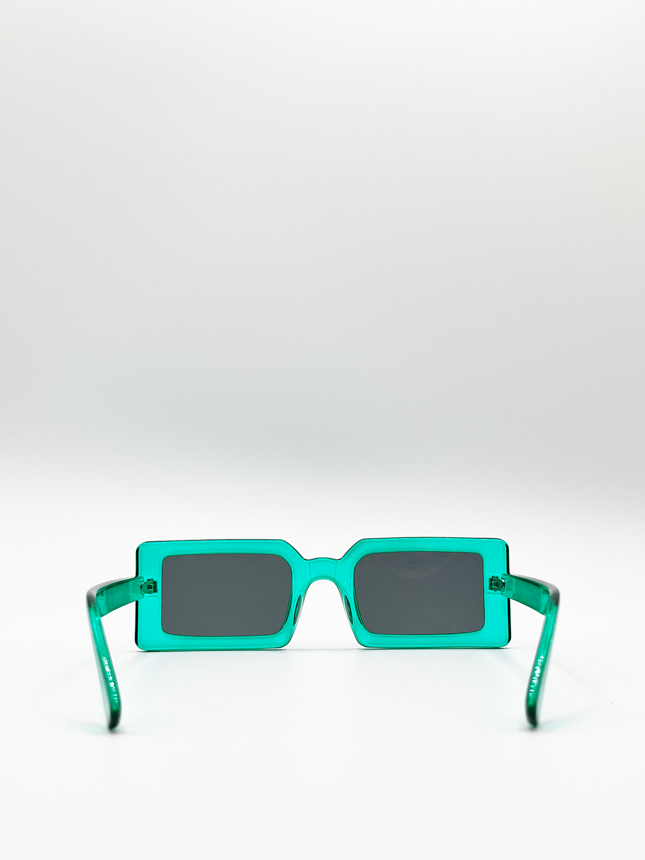 Light Mint Oversized Rectangle Sunglasses with Black Lenses