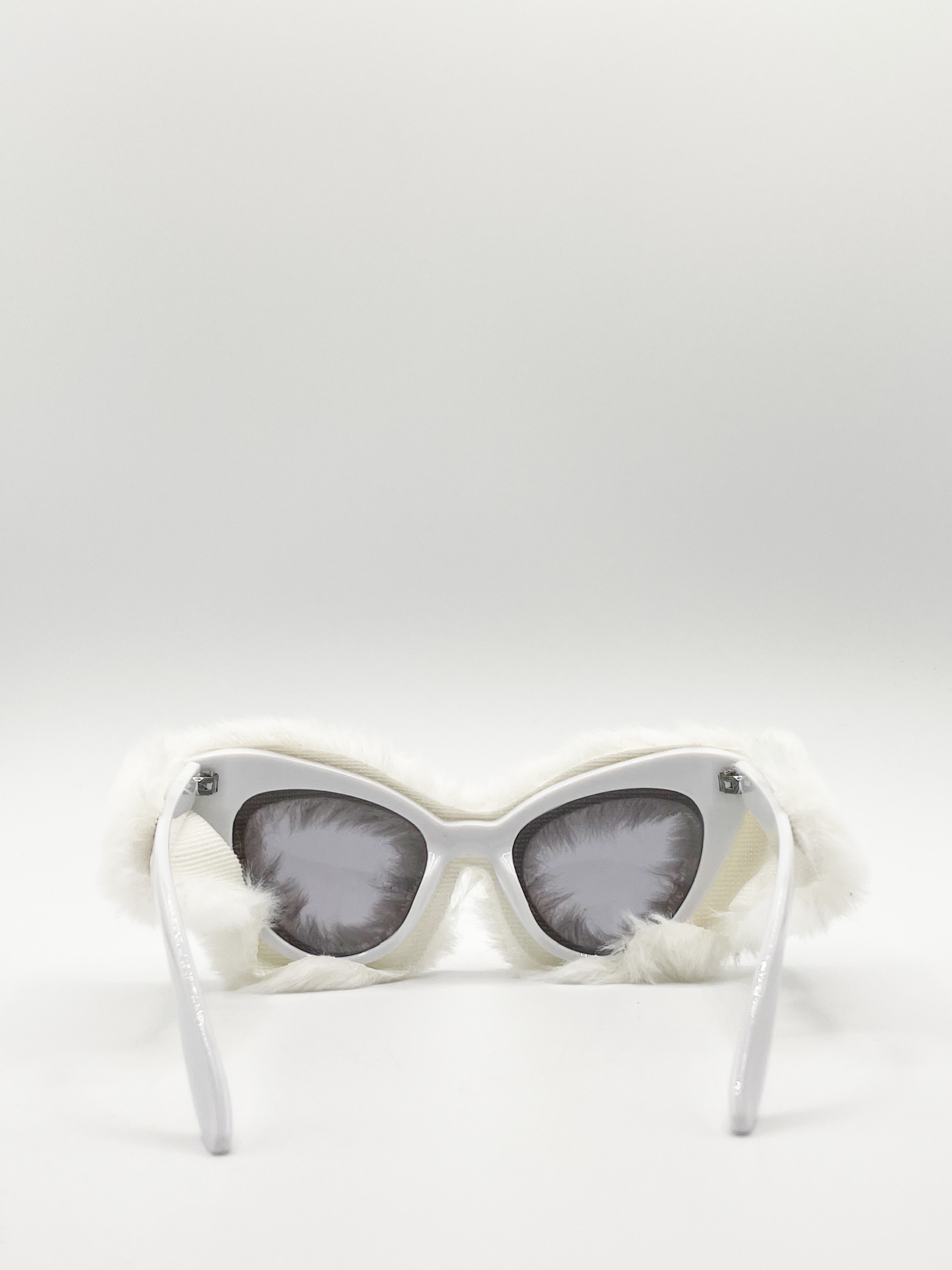 Faux fur novelty sunglasses in white