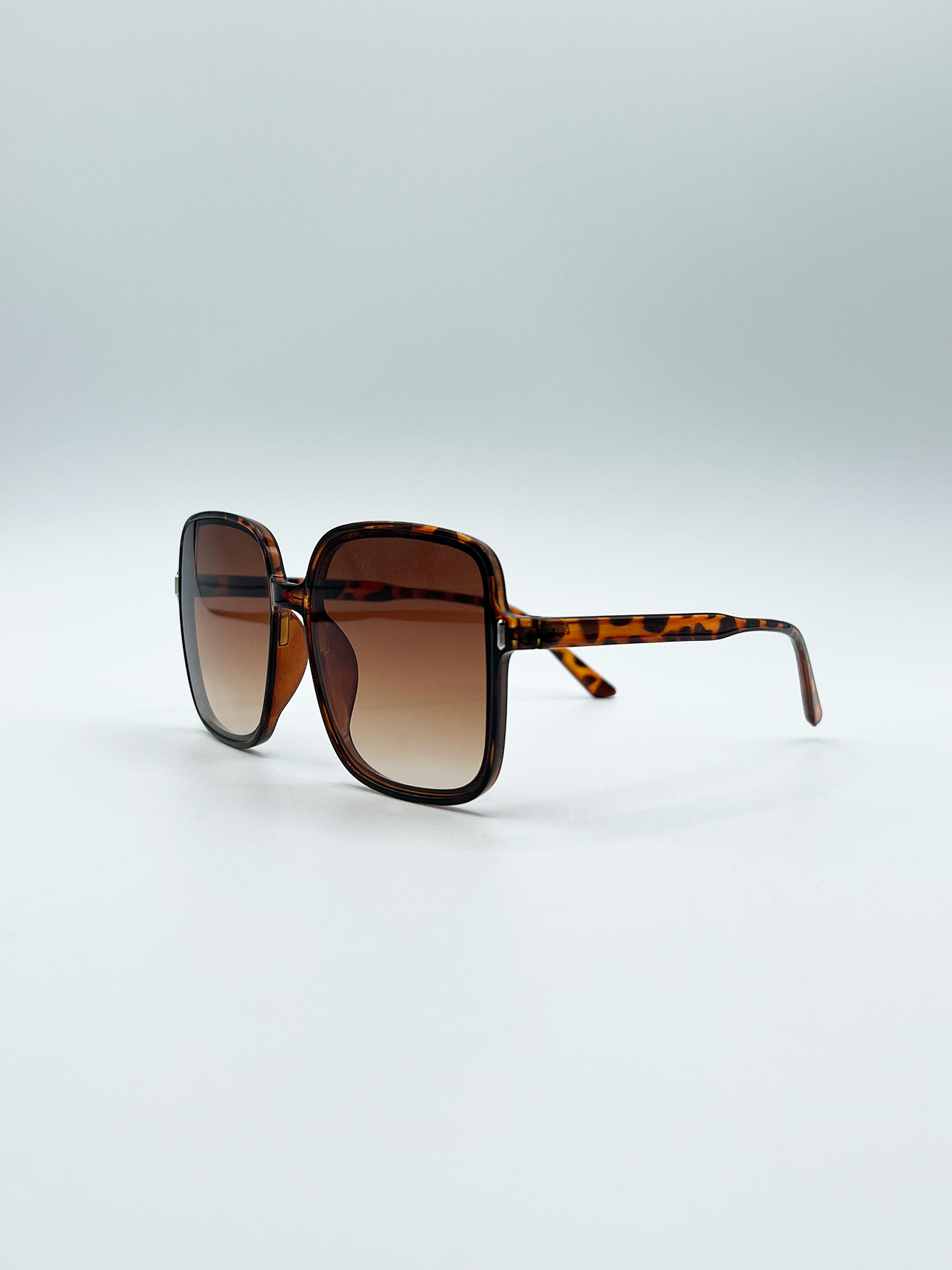 Oversized Square Frame Sunglasses in Tortoiseshell