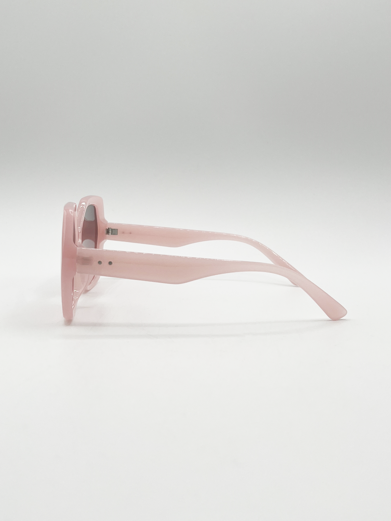 Oversized Rounded Angular Sunglasses in Pink