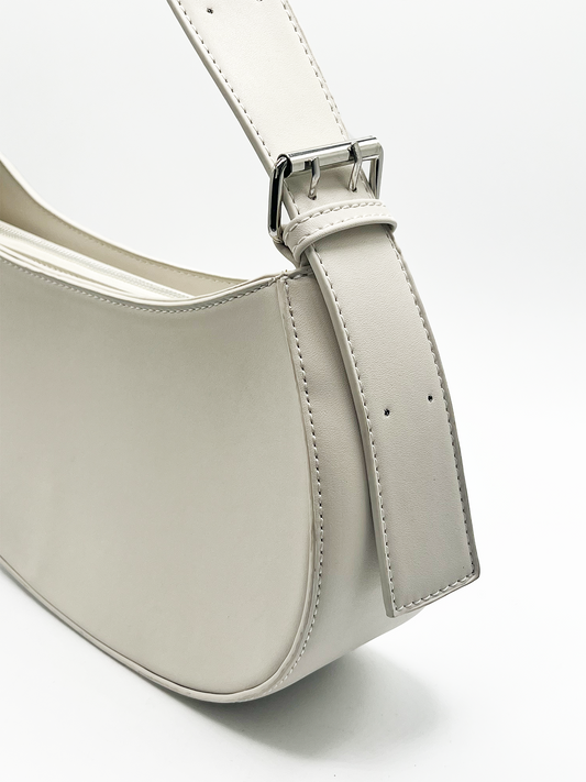 SVNX PU Leather Saddle Bag with adjustable strap in unbleached