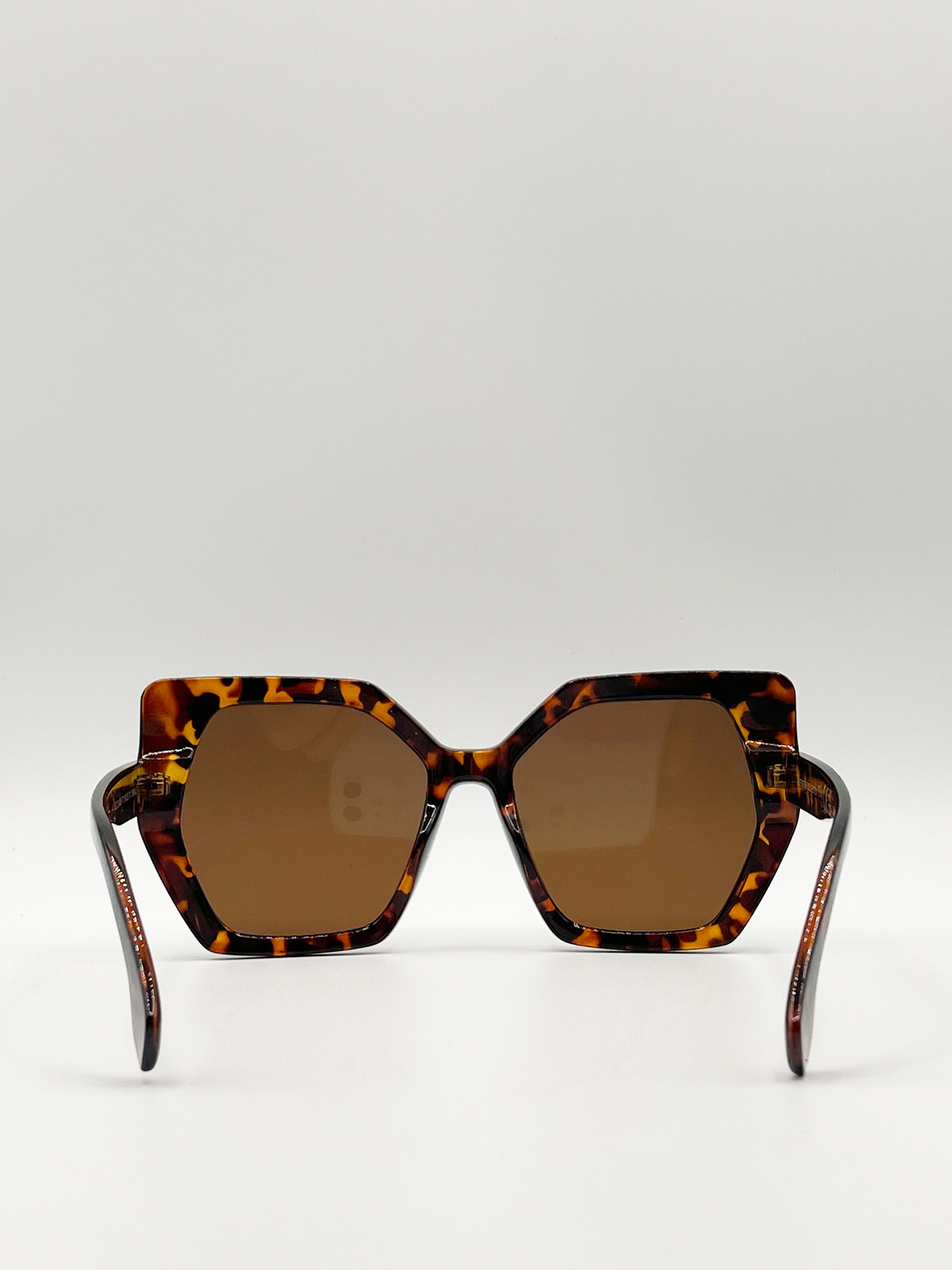 Tortoiseshell Shape_Oversized Cat Eye Sunglasses with Brown Lense