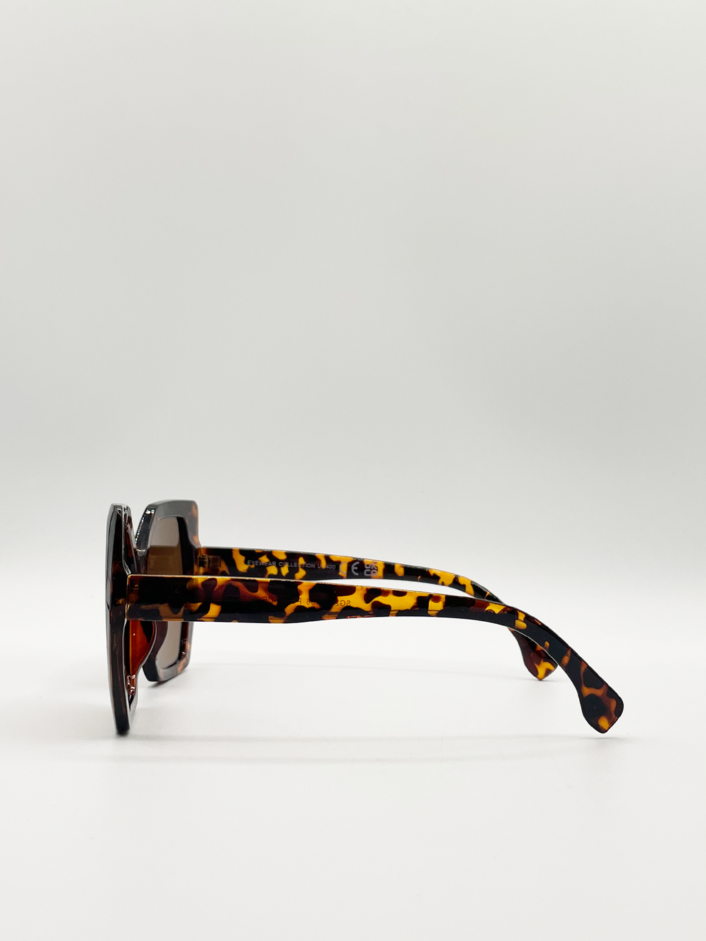 Tortoiseshell Shape_Oversized Cat Eye Sunglasses with Brown Lense