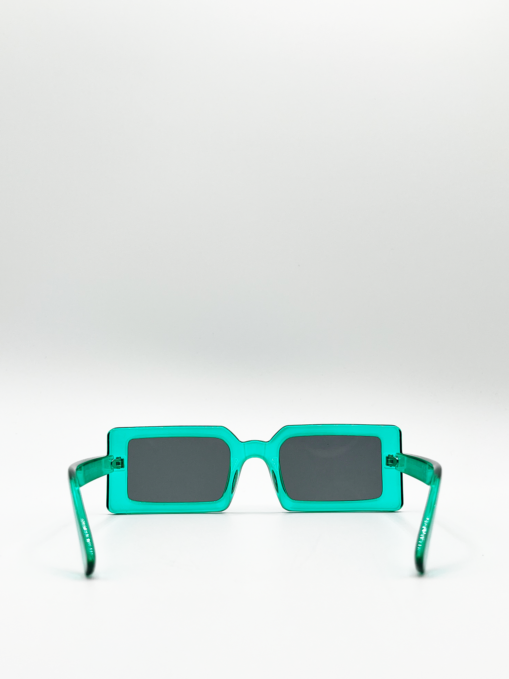 Light Mint Shape_Oversized Rectangle Sunglasses with Black Lenses