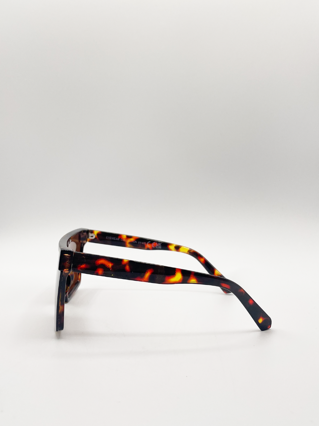 Tortoiseshell Shape_Oversized Flat Top Square Frame Sunglasses