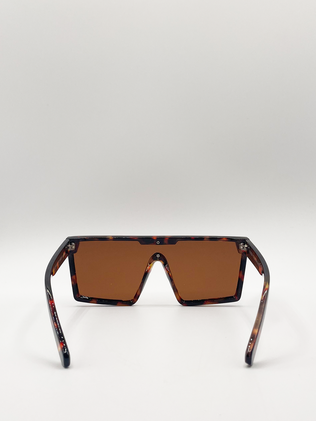 Tortoiseshell Shape_Oversized Flat Top Square Frame Sunglasses