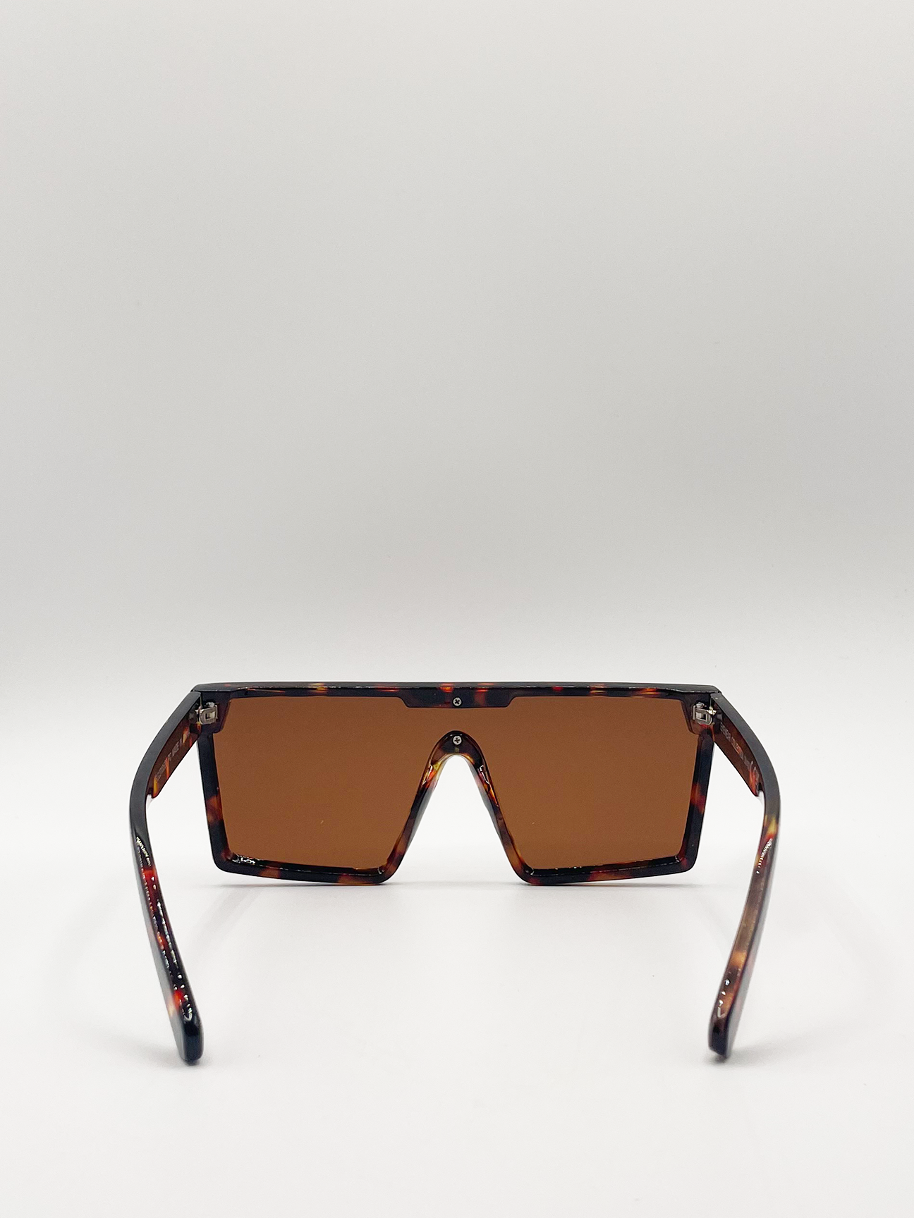 Tortoiseshell Shape_Oversized Flat Top Square Frame Sunglasses