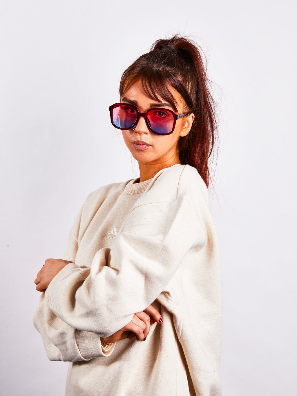 Vintage Style  Shape_Oversized with Ombre Lenses in Multi