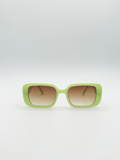 Oversized Rectangle Sunglasses in Green