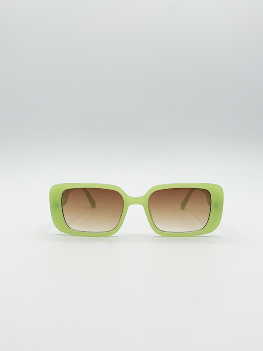 Oversized Rectangle Sunglasses in Green