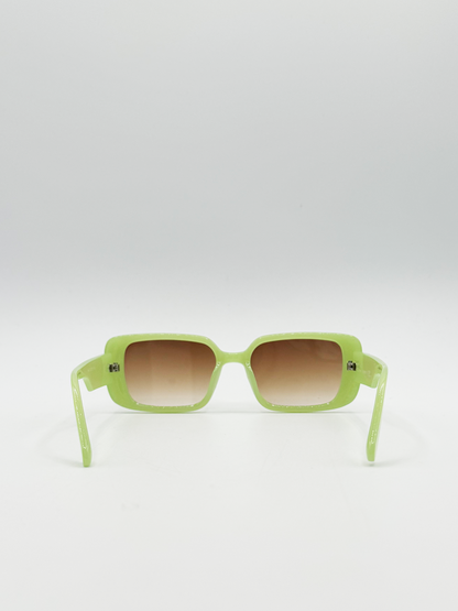 Oversized Rectangle Sunglasses in Green