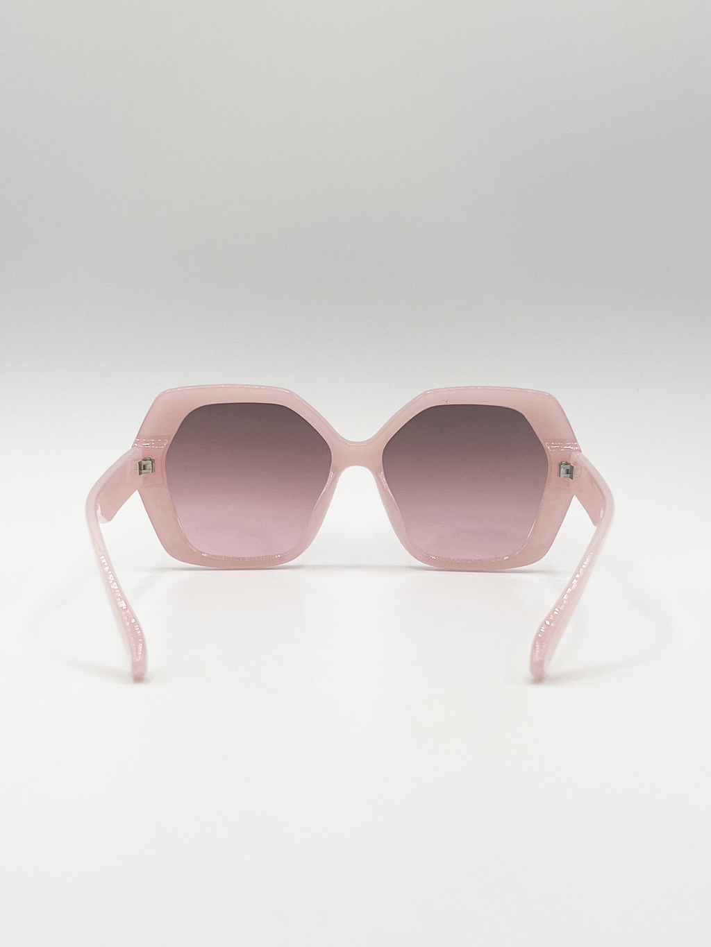 Oversized Rounded Angular Sunglasses in Pink
