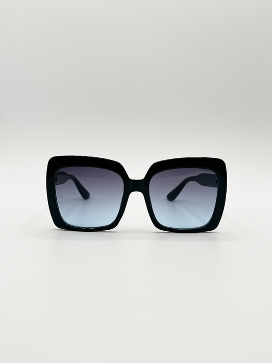 Oversized Black Square sunglasses