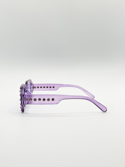 Oval Festival Glasses with Gem Detail in Purple