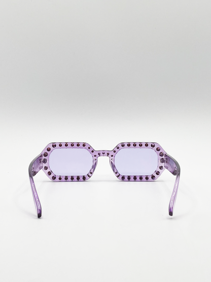 Oval Festival Glasses with Gem Detail in Purple