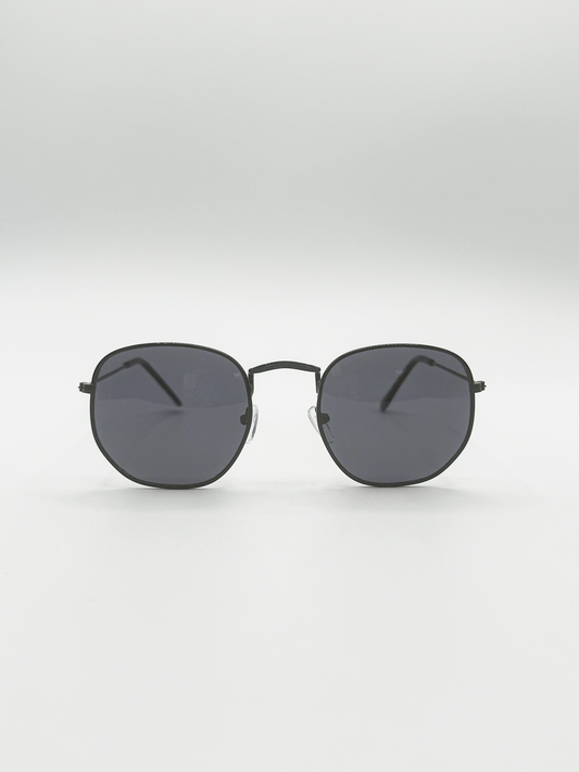 Hexagon Aviator Sunglasses in Black
