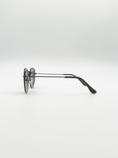 Hexagon Aviator Sunglasses in Black