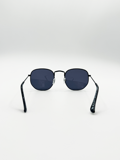 Hexagon Aviator Sunglasses in Black