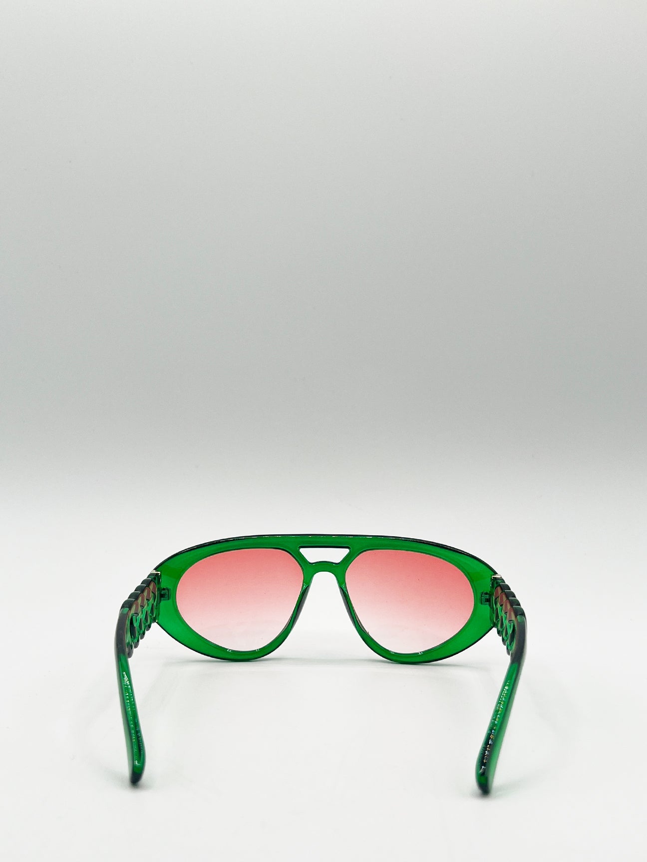 Chunky Aviator Sunglasses in Bright Green