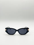 Cat-Eye Diamond Infinity Sunglasses in Black