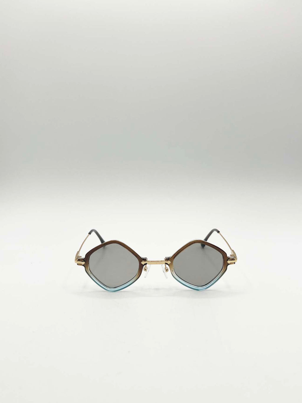 Diamond ,Shape Sunglasses in Brown Blue