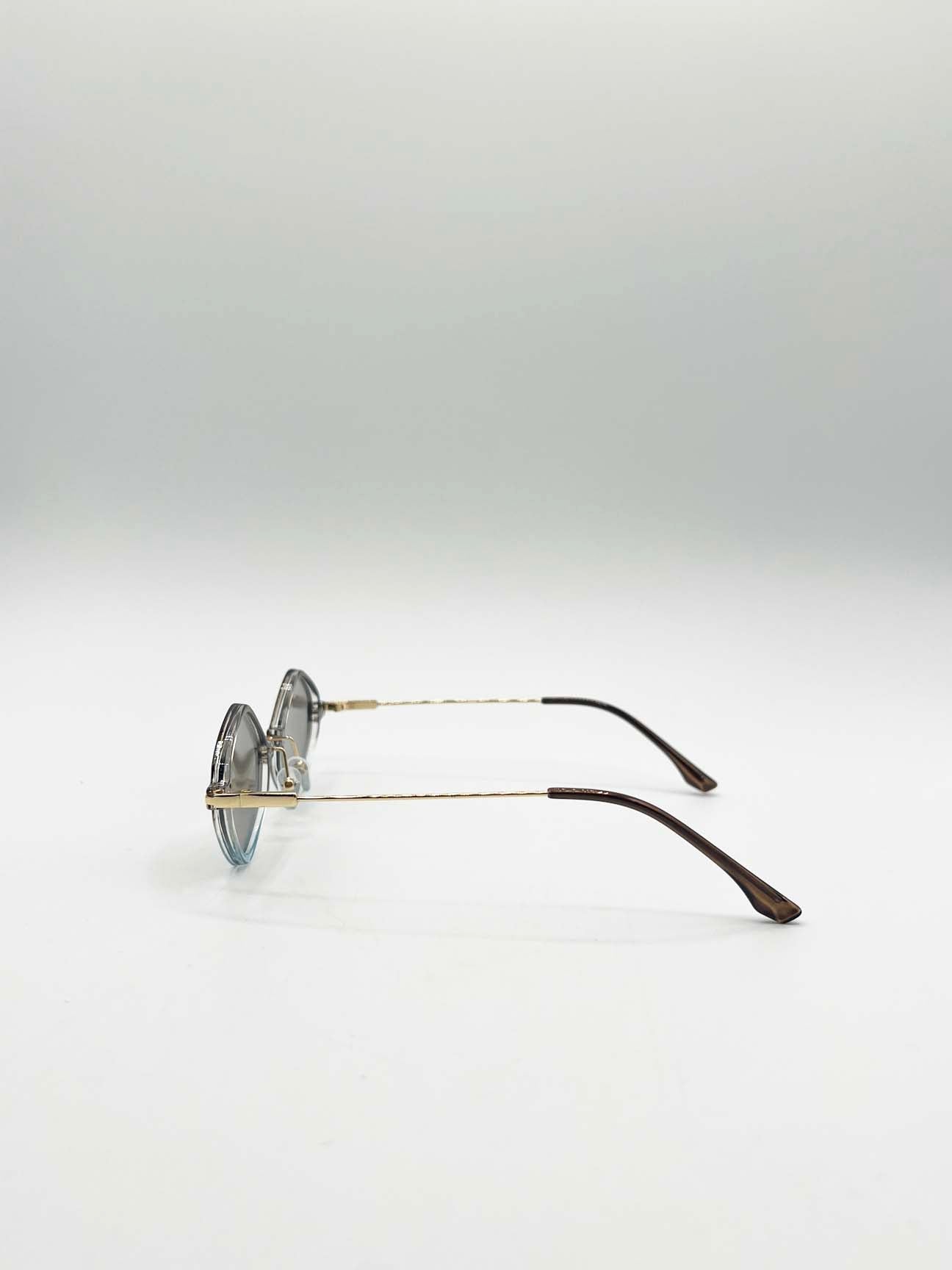 Diamond ,Shape Sunglasses in Brown Blue