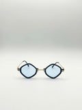 Diamond ,Shape Sunglasses in Black Blue