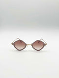 Diamond ,Shape Sunglasses in Nude