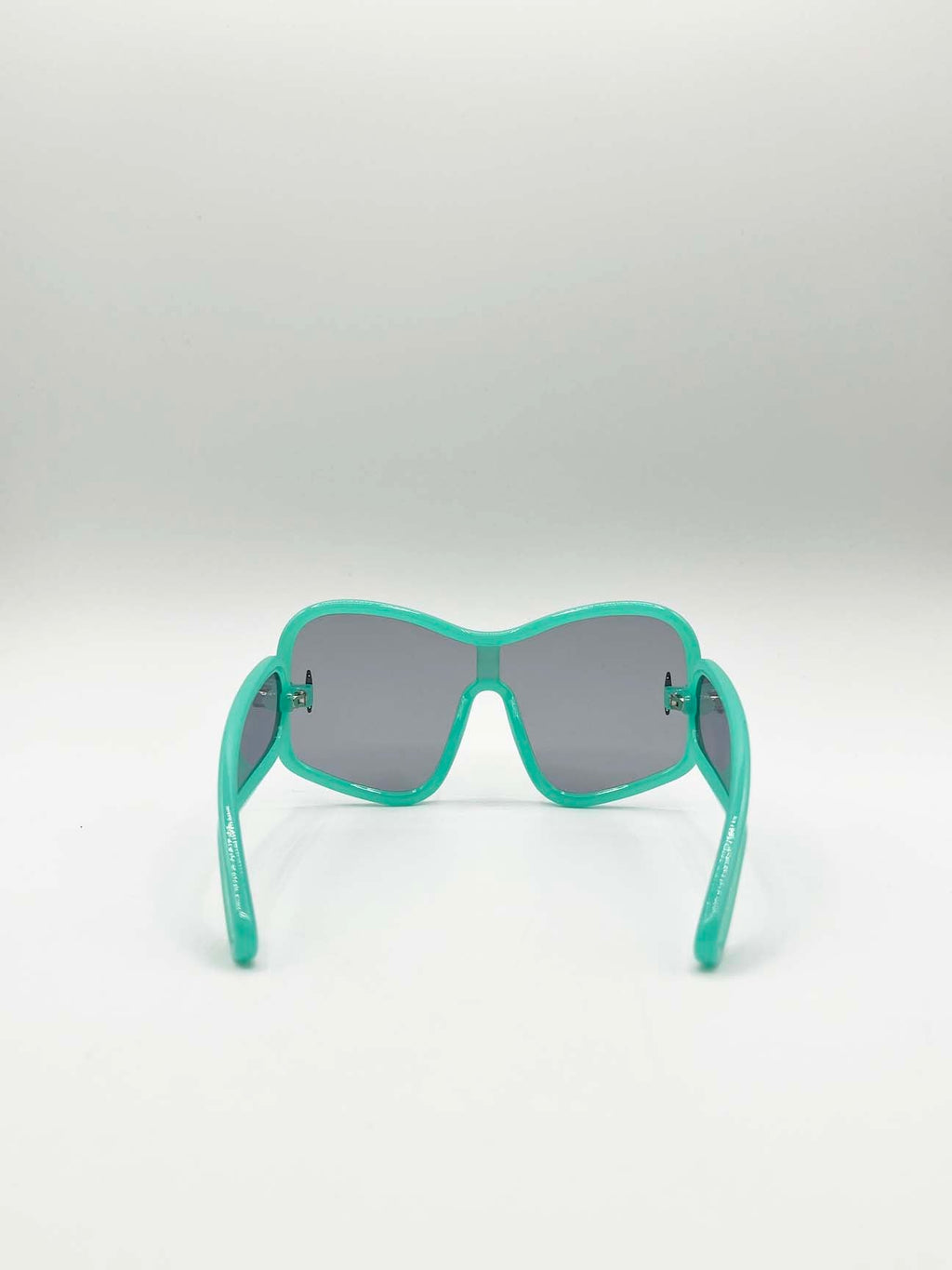 Square Shape_Oversized Mask Sunglasses in Aqua Grey