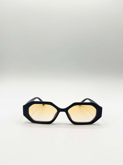 Oval Geomentric Sunglasses in Black Orange