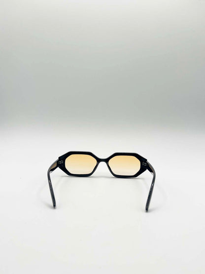 Oval Geomentric Sunglasses in Black Orange