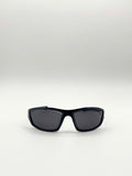 Thin Racer Sunglasses in Black Silver