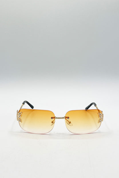 Butterfly Y2K Rimless Sunglasses
