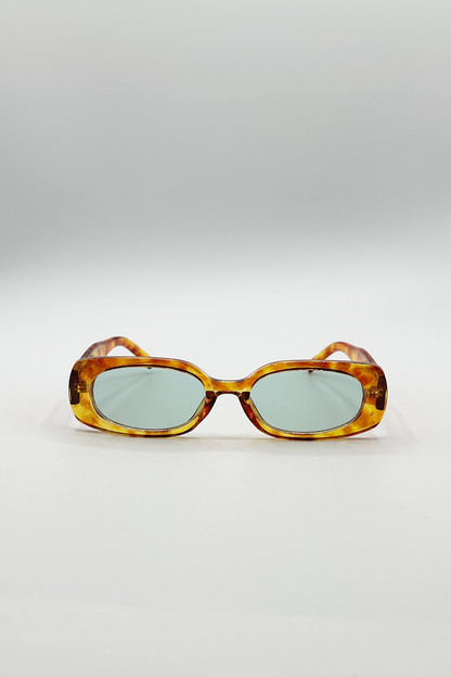 Rectangular Sunglasses in Orange Tortoiseshell