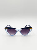 Two Tone Cat-Eye Sunglasses in Blues