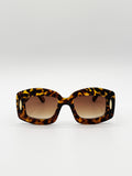 Oversized Chunky Rectangle Sunglasses in Tortoise