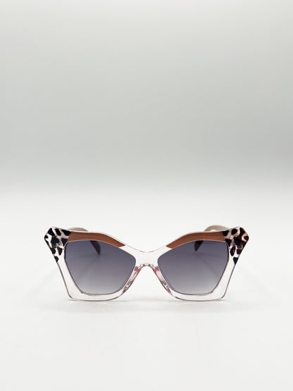 Oversized Cat-Eye Sunglasses in Nude