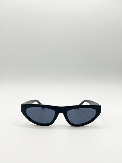 Retro Oval Sunglasses in Black