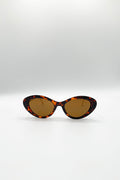 Cat Eye Metal Side Detail Sunglasses In Tortoiseshell