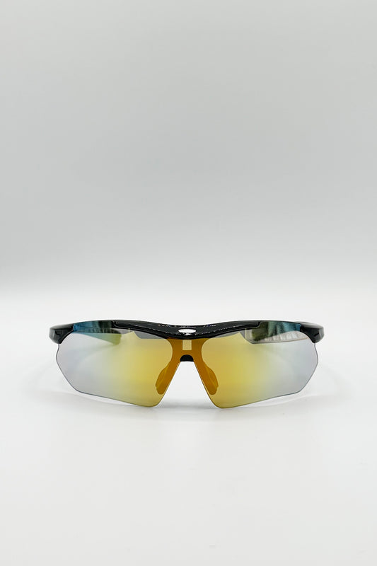 Outdoor Sports Racer Sunglasses In Pastel Multi