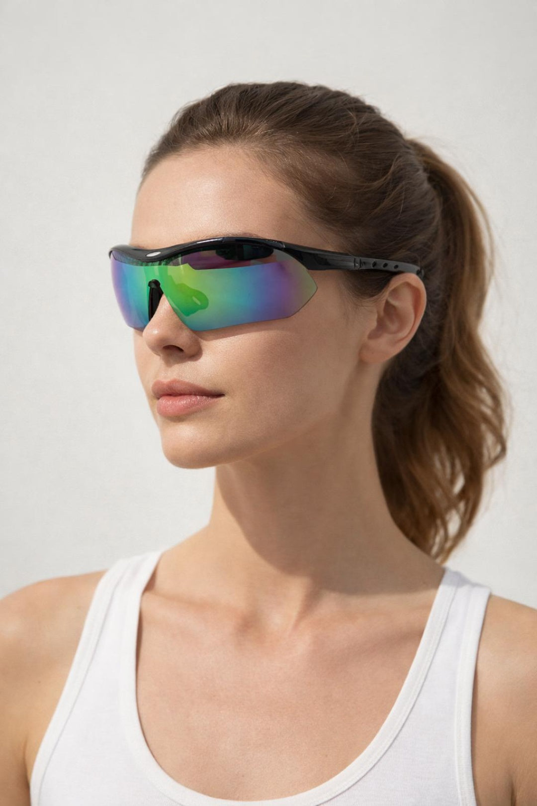 Outdoor Sports Racer Sunglasses In Black Multi