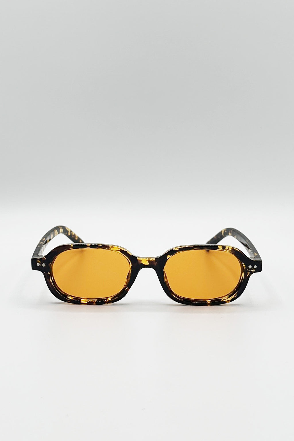 Retro Rounded Square Sunglasses In Tortoiseshell Orange