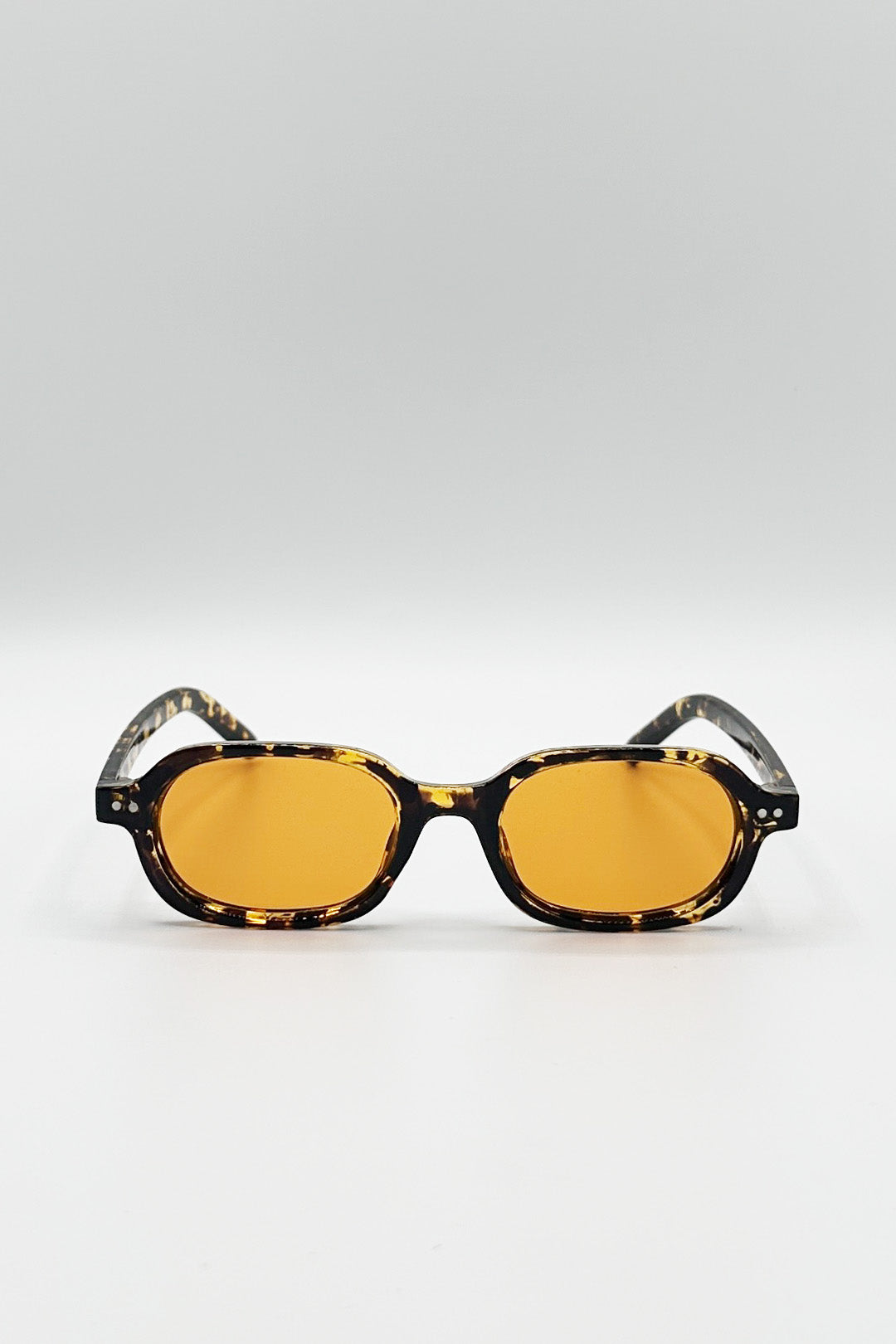 Retro Rounded Square Sunglasses In Tortoiseshell Orange